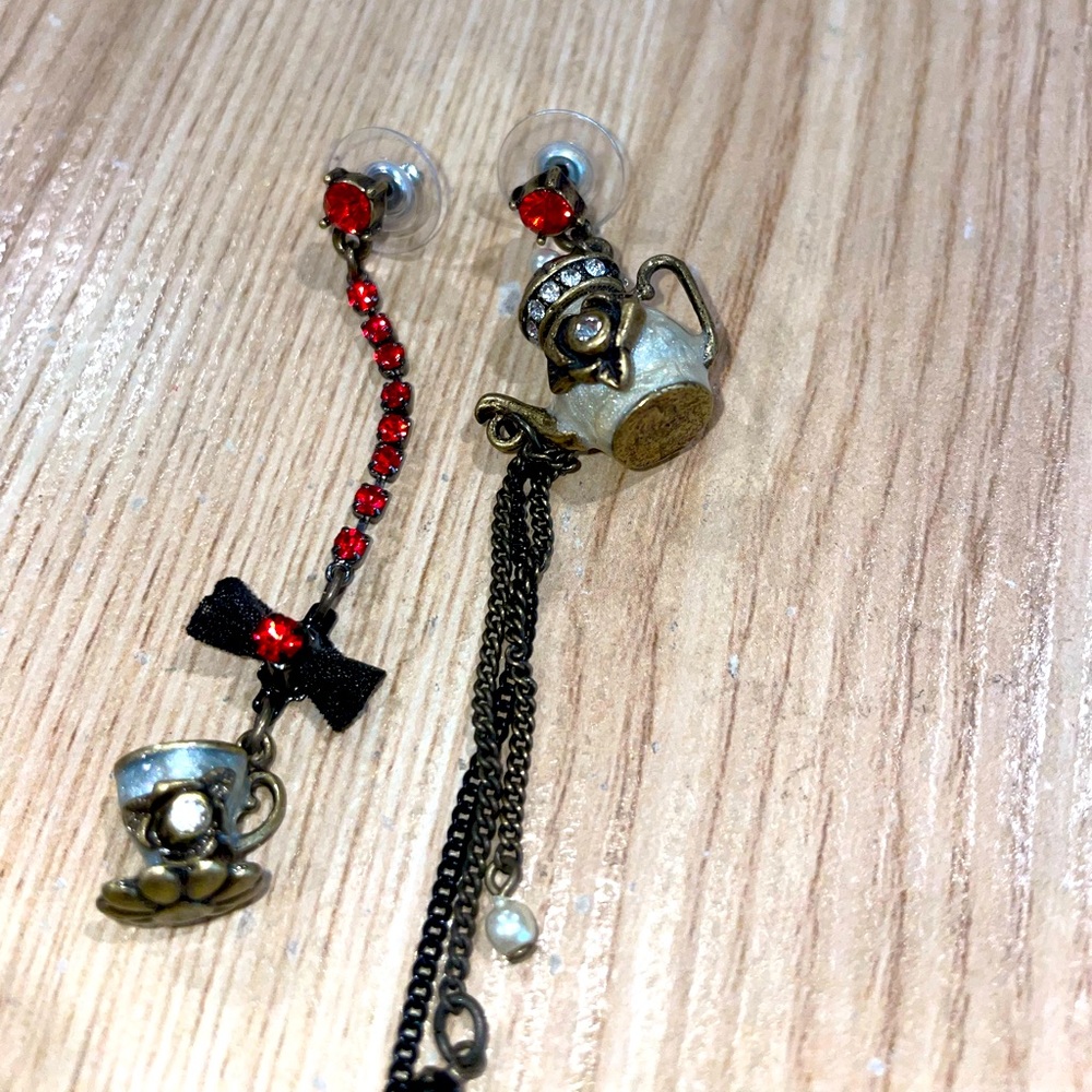 Betsey Johnson tea party earrings